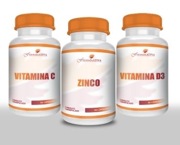 Kit Multivitamínico: Vitamina C , Vitamina D3 & Zinco 