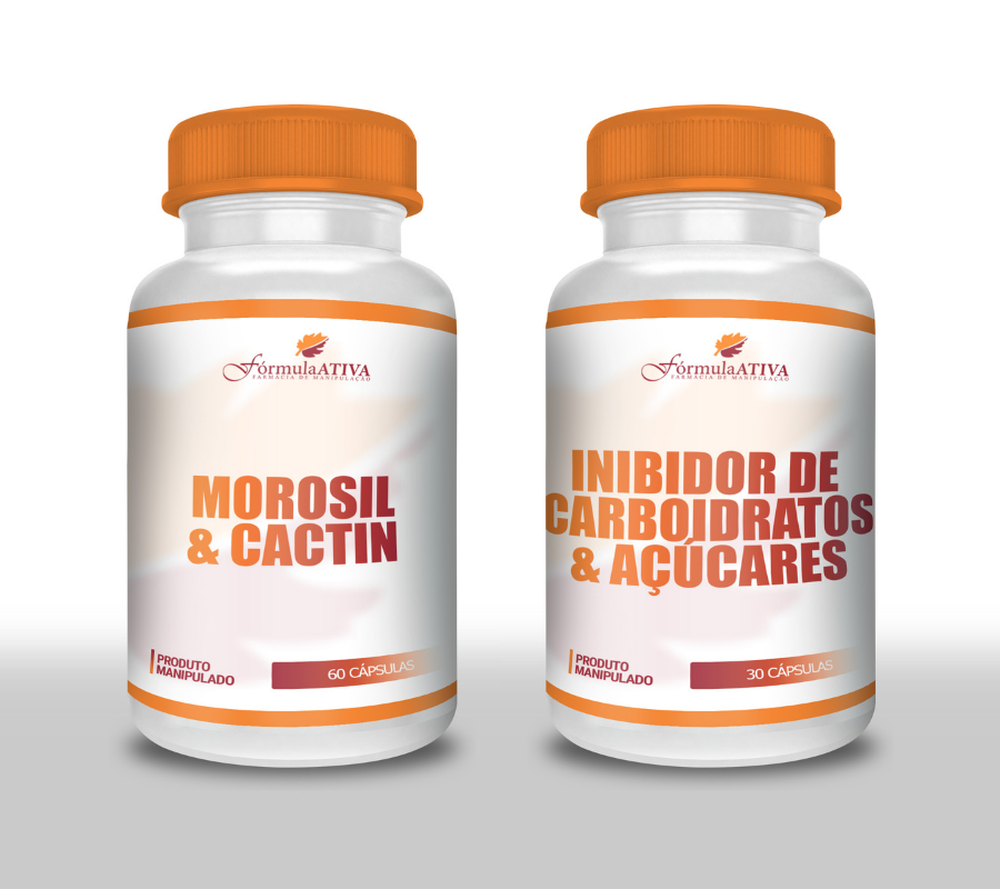 Kit Emagrecimento (Cactin + Morosil - 30 doses + Inibidor de Carbo - 30 doses)