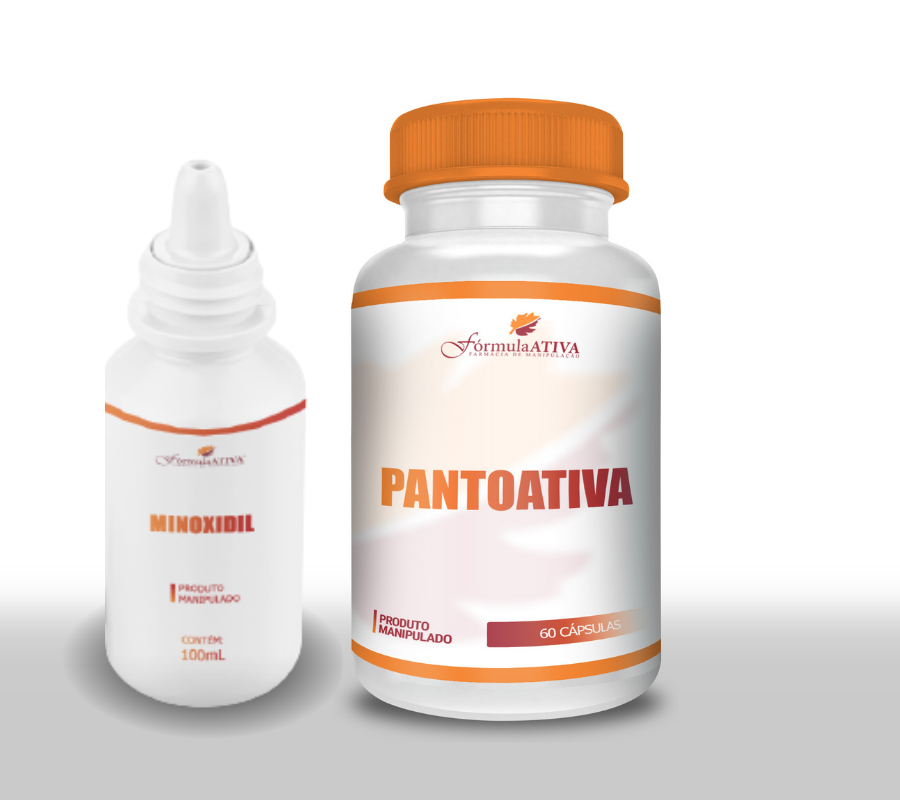 Kit Capilar (Minoxidil Solução 100mL + PantoAtiva 60 doses)