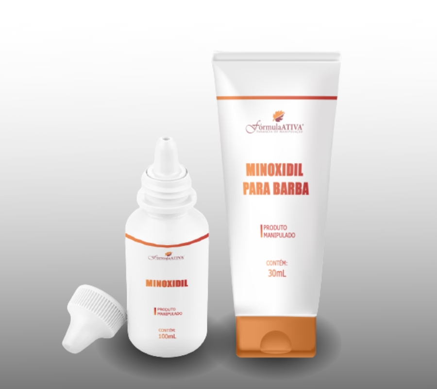 Kit Barba & Cabelo (Minoxidil Soluo - 100mL + Minoxidil Srum 30mL) 